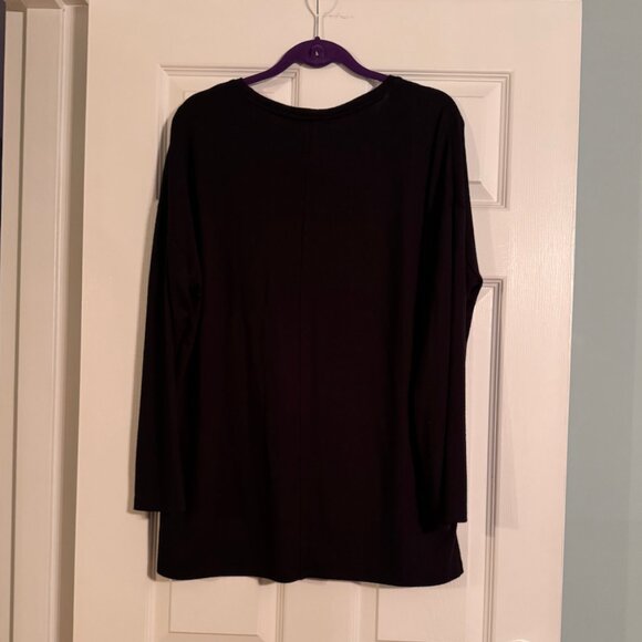 Banana Republic Black Stretch Knit Long Sleeve Top Size L NWOT - Picture 5 of 8